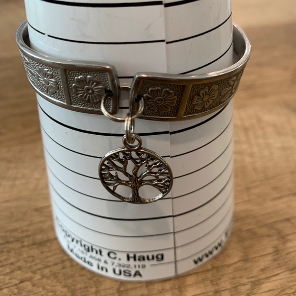Tree of life stainless steel magnetic bracelet made from vintage spoons - Picture 2 of 11